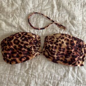 Victoria’s Secret leopard print bandeau bikini top
